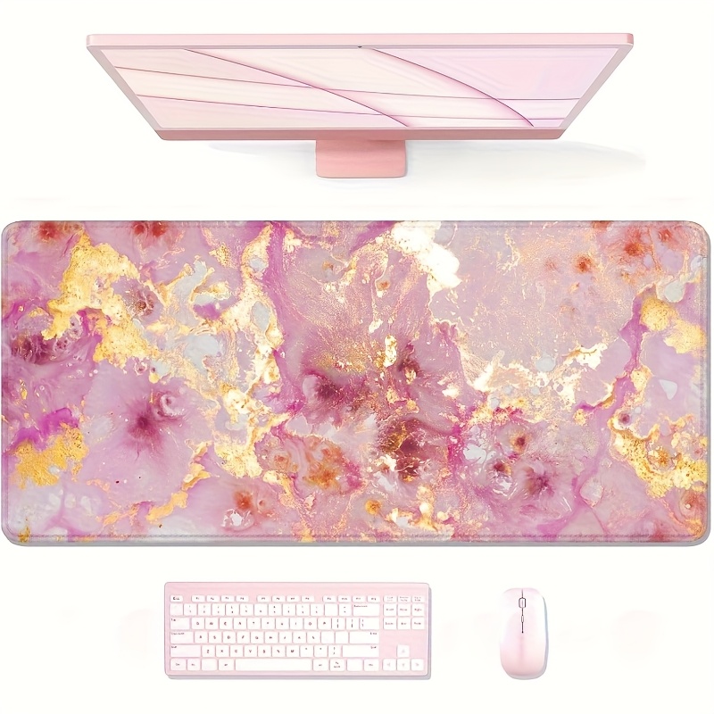 Large Pink Marble Desk Mat Rub - Pc Gaming Pink 评论和价格