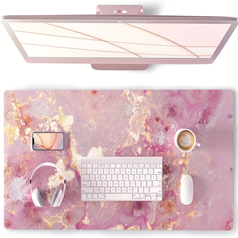 Large Pink Marble Desk Mat Rub - Pc Gaming Pink 评论和价格