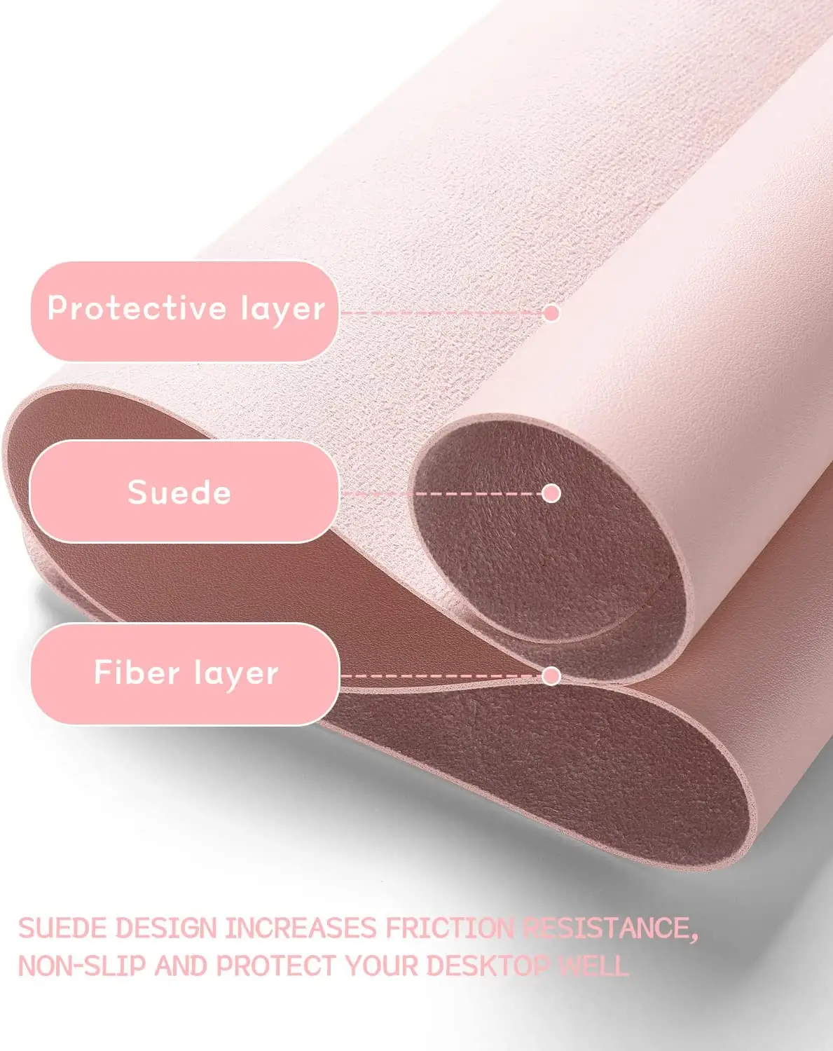 Desk Mat Waterproof PVC Mouse  - Pc Gaming Pink 评论和价格